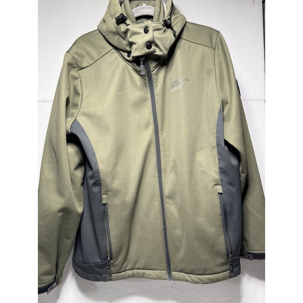 Scandinavian Explorer Women Olive Hoodie Jacket Size L. Excellent Condition